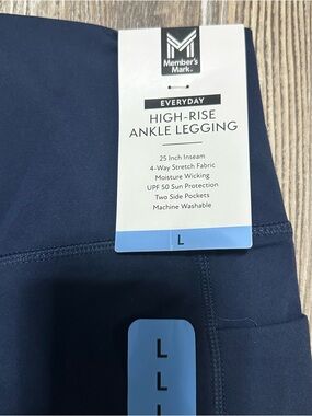 NWT Women’s Member's Mark High-Rise Ankle Legging - Navy, size Large